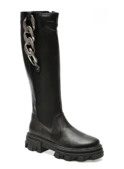 Cizme GLORIA negre, 56918, din piele naturala