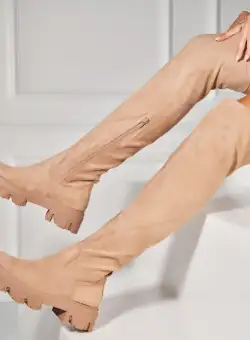 Cizme Iarna Kaki din Piele Ecologica Intoarsa Jules