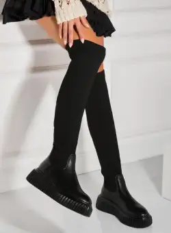 Cizme Iarna Negre din Piele Ecologica Trisha