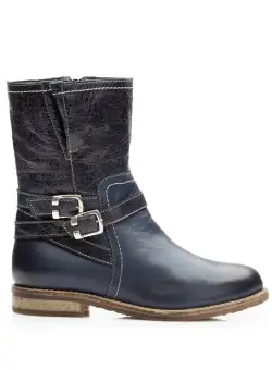 Cizme scurte casual din piele naturala - 192 blue