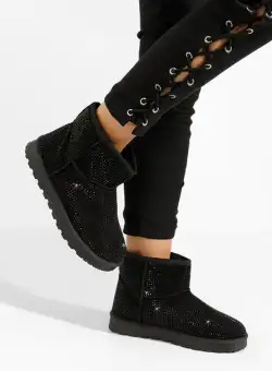 Cizme tip ugg Rosaine negre