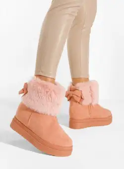Cizme tip ugg roz Michi