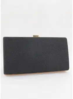 Clutch negru cu glitter discret