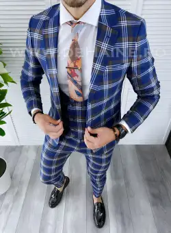 Costum barbati slim fit + Vesta B4226 Y12-2 E ~