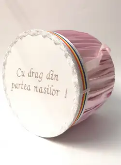 Cutie pentru botez cu broderie , œCu drag din partea nasilor, 4