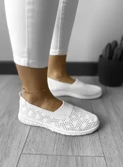 Espadrile dama casual albe CL01 A21-3