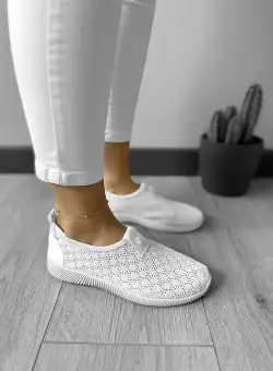 Espadrile dama casual albe CL08