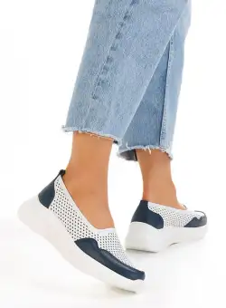 Espadrile piele naturala Deanna albe