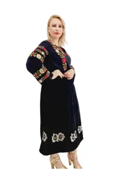 Fusta din catifea cu broderie Carmen 3