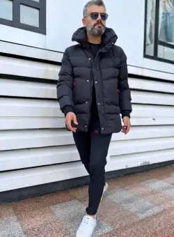 Geaca barbati groasa neagra de iarna 8080 E