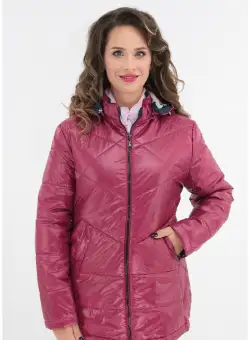 Geaca bordo cu interiorul bleumarin cu print floral