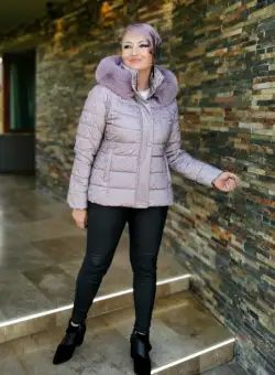 Geaca Sharon pudra Virginia Blu