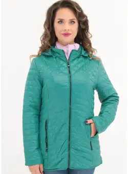 Geaca verde matlasata cu model romburi