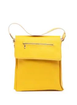 Geanta dama din piele naturala, Leofex - 4001 Galben box