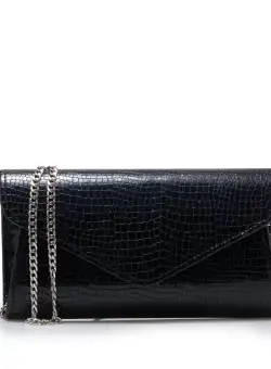 : Geantă plic damă din piele naturală,Leofex - 4014 Blue Lac print