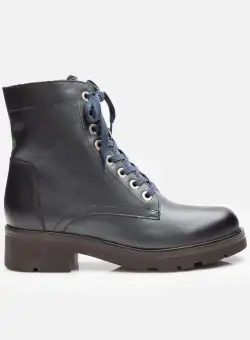 Ghete damă casual din piele naturală, Leofex – 350 Antracite Box Sidefat