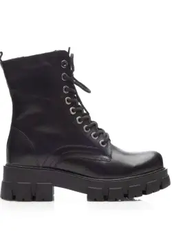 Ghete damă din piele naturală, Leofex - Mostră Viviana Negru box