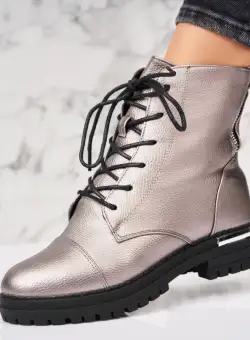 Ghete Dama Imblanite Bronz din Piele Ecologica Aretha