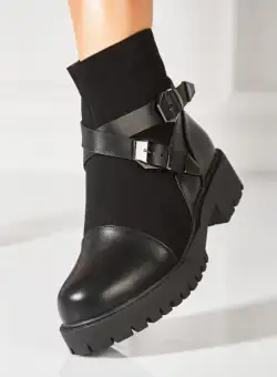 Ghete Dama Imblanite Negre din Piele Ecologica Dochia4