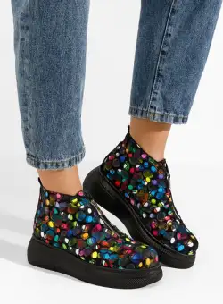 Ghete dama piele Laurisa v2 multicolore