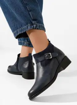 Ghete dama piele Sarva navy