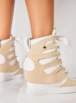 Ghete Dama Toamna Bej din Piele Ecologica Czarina