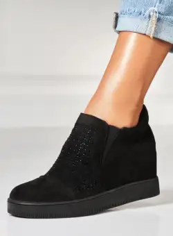 Ghete Dama Toamna Negre din Piele Ecologica Intoarsa Chiza