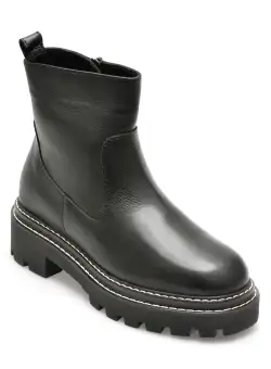 Ghete QUSHELI negre, 26260BL, din piele naturala