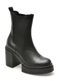 Ghete QUSHELI negre, 40685, din piele naturala