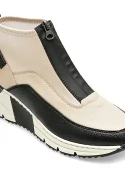 Ghete RIEKER bej, N6352, din piele ecologica