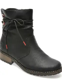 Ghete RIEKER negre, Z68M1, din piele ecologica