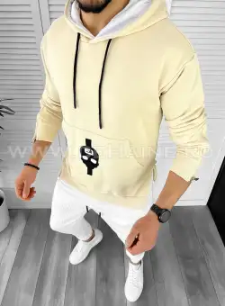 Hanorac barbati bej slim fit K179 K8-4