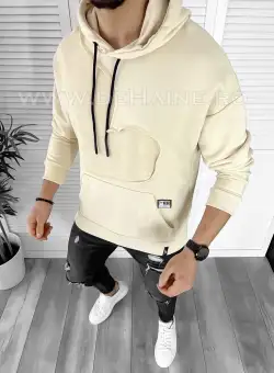 Hanorac barbati slim fit bej K004 U4-3