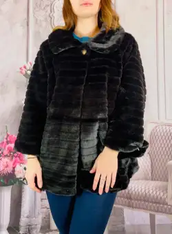 Jacheta din blana sintetica - negru