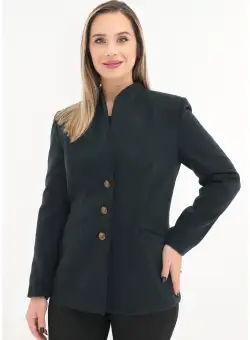 Jacheta scurta din stofa bleumarin