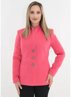 Jacheta scurta din stofa roz