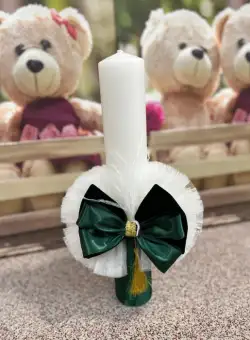 Lumanare Botez Voal Funda - Verde