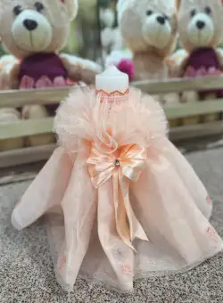 Lumanare Botez Voal - Roz Pudra