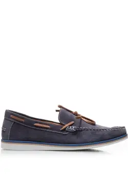 Mocasini barbati din piele naturala, Leofex - 880 Navy Velur