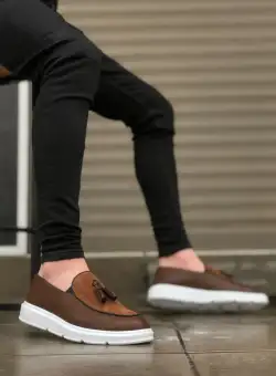 Mocasini barbati maro cu talpa alba 10133 A6-3