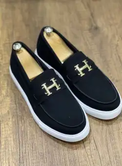 Mocasini barbati negri cu talpa alba 12157 N8-1