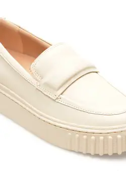 Mocasini CLARKS bej, MAYHILL COVE, din piele naturala