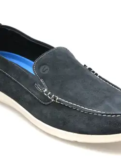 Mocasini CLARKS bleumarin, FLEXWAY STEP, din piele intoarsa