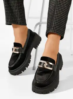 Mocasini cu talpa groasa Celise negri