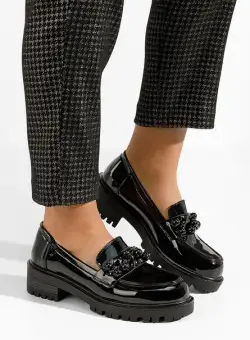 Mocasini cu talpa groasa Ifea negri