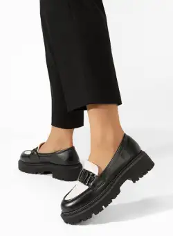 Mocasini cu talpa groasa Veara negri