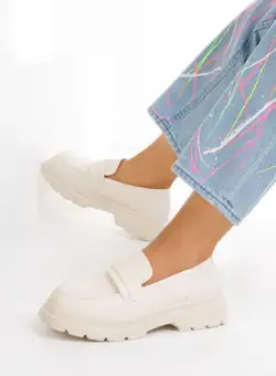 Mocasini dama cu talpa groasa Zahira bej