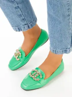 Mocasini dama eleganti Condor verzi