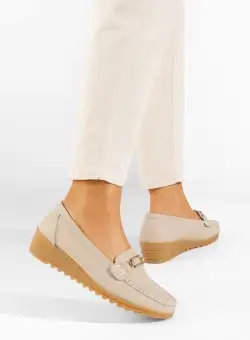 Mocasini dama piele Fahima bej