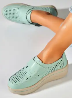 Mocasini dama Piele Naturala Albastri Izana